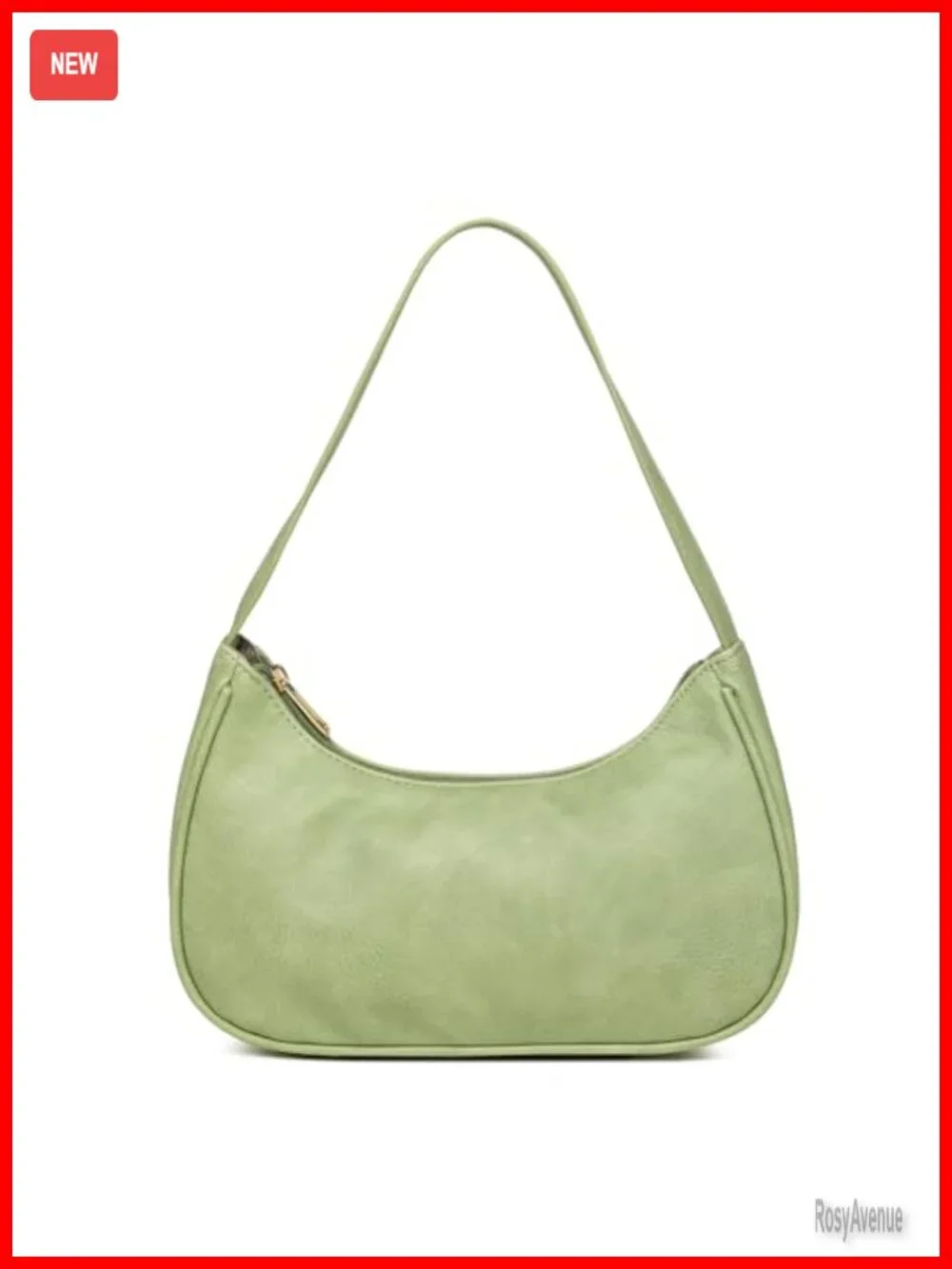Vegan Leather Hobo Sling Tote Handbag with Zipper Closure